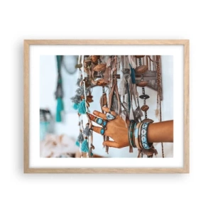 Pôster com moldura de carvalho claro - Tesouros locais - 50x40 cm