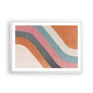 Pôster em moldura branca - Composição diagonal – movimento - 70x50 cm