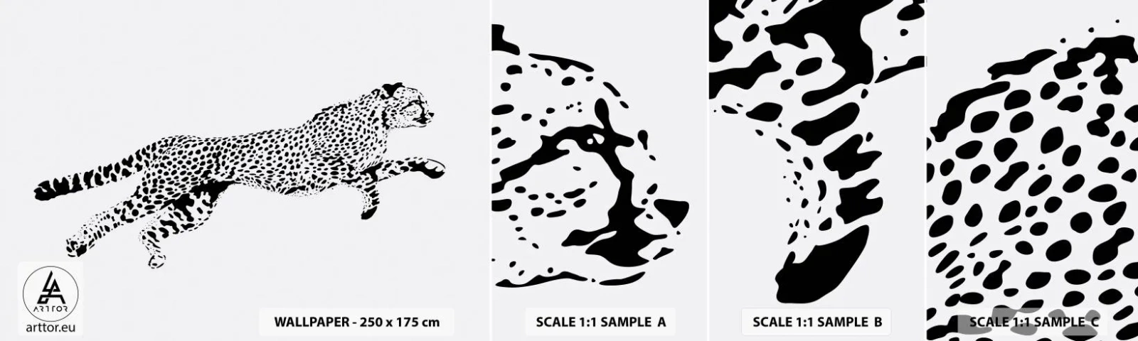 Amostra de Papel de Parede Standard Eco - O mais rápido da Terra - Animais, guepardo, Gato selvagem - 100x30 cm