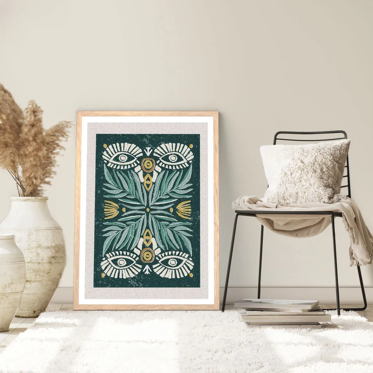 Pôster com moldura de carvalho claro - Como um recorte folclórico - 50x70 cm