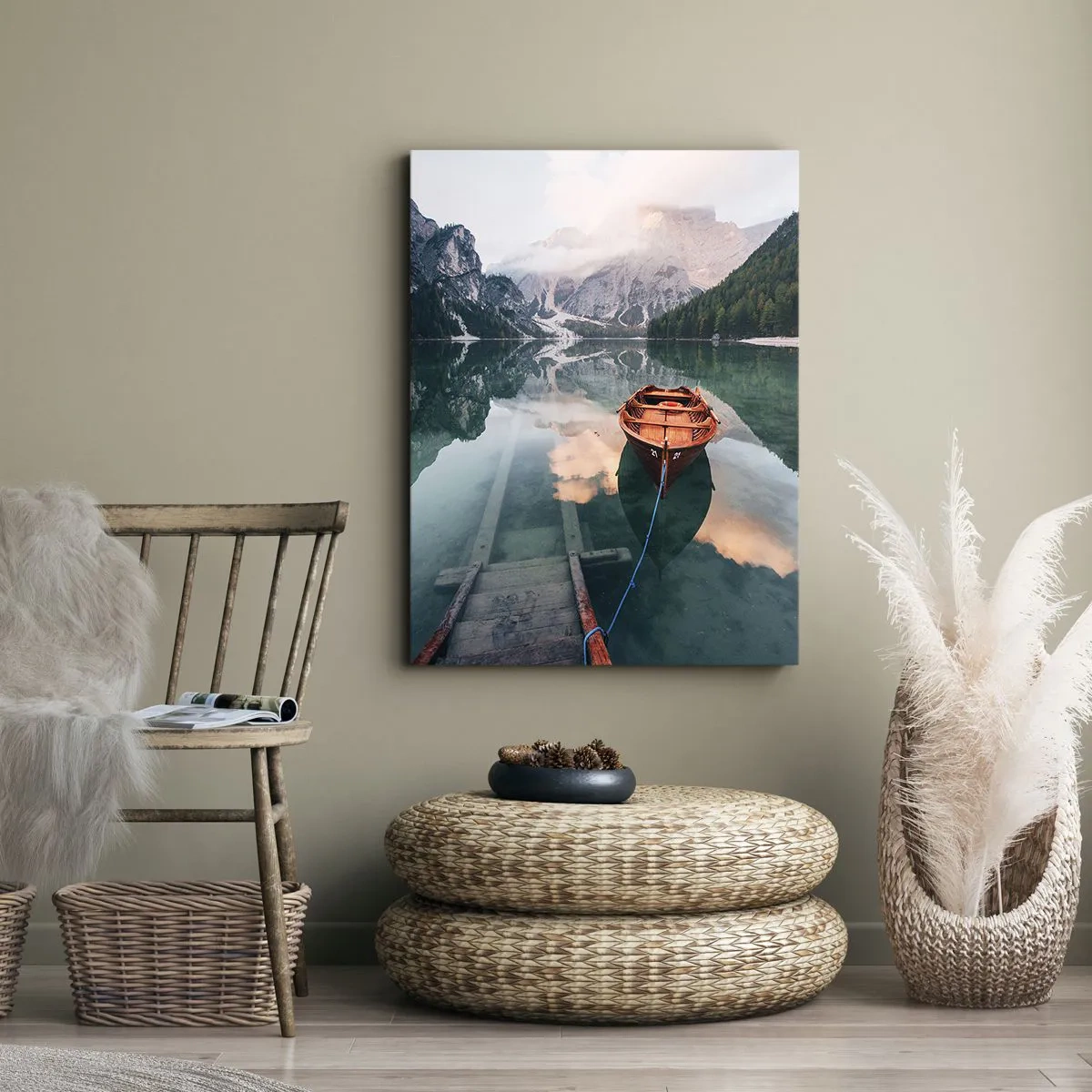 Quadro em tela - Sono tranquilo das montanhas - 70x100 cm