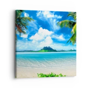 Quadro em tela - O azul dos trópicos - 30x30 cm