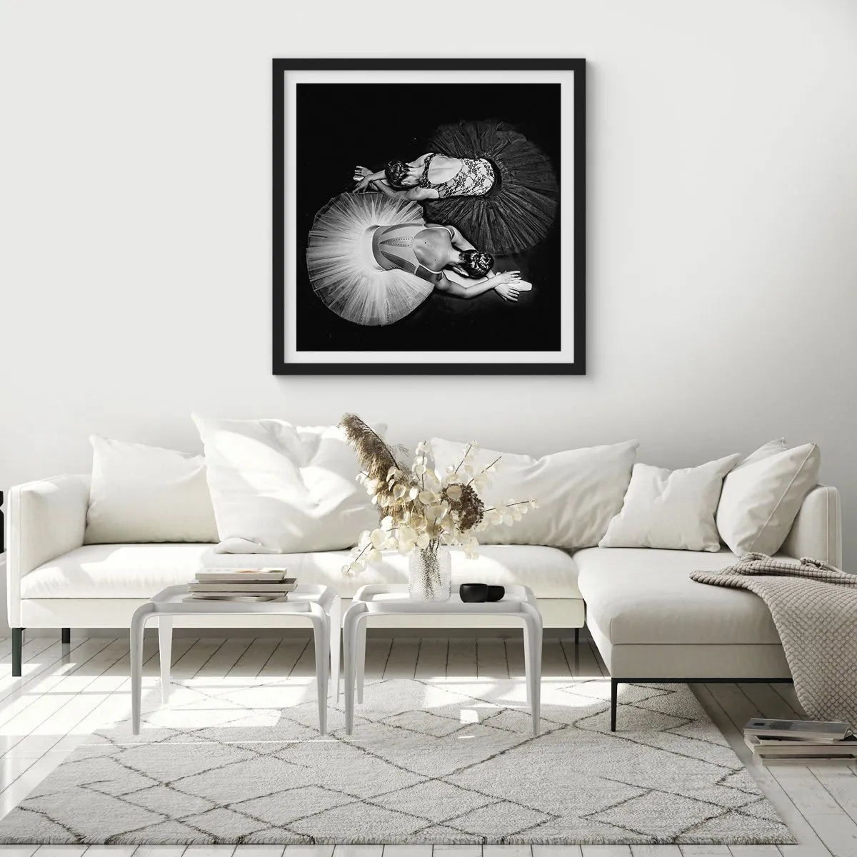 Pôster com moldura preta - Jin e yang – o equilíbrio perfeito - 40x40 cm