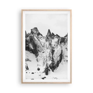 Pôster com moldura de carvalho claro - O assustador cume de granito - 61x91 cm