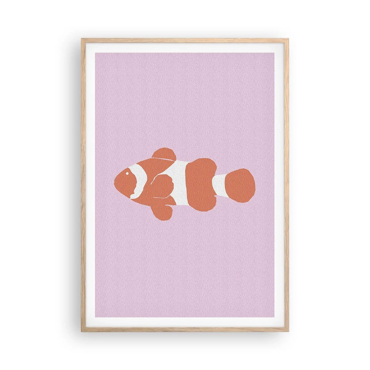 Pôster com moldura de carvalho claro - Em coral no rosto e na cauda - 70x100 cm