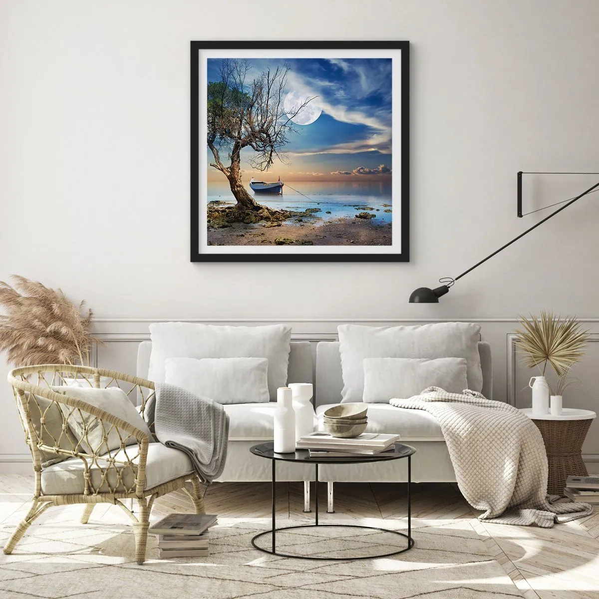 Pôster com moldura preta - É este o fim ou o começo? - 60x60 cm