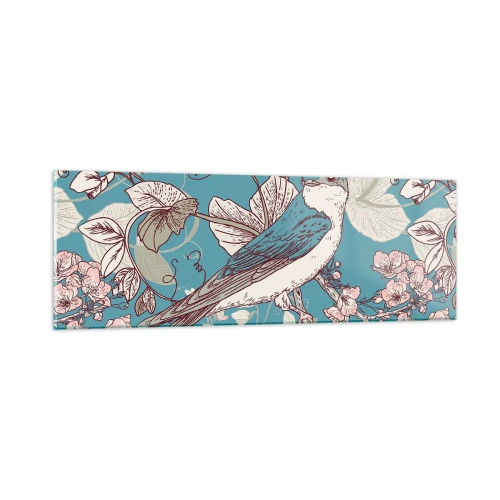 Quadro em vidro - Cantos no choupo-branco - 90x30 cm