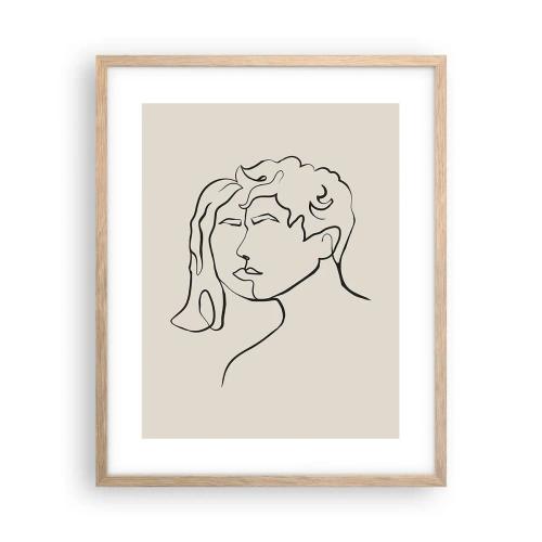 Pôster com moldura de carvalho claro - E fornou-se a união - 40x50 cm