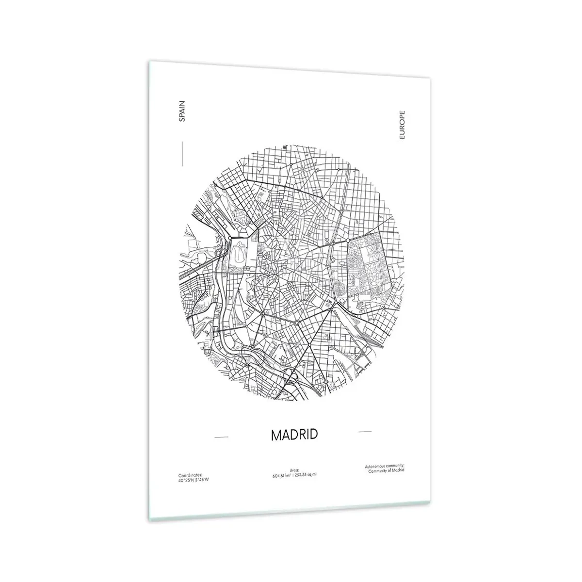 Quadro em vidro - Anatomia de Madri - 70x100 cm