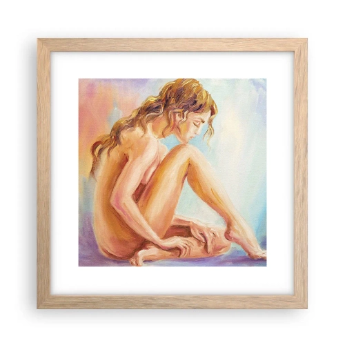Pôster com moldura de carvalho claro - Ato de juventude - 30x30 cm