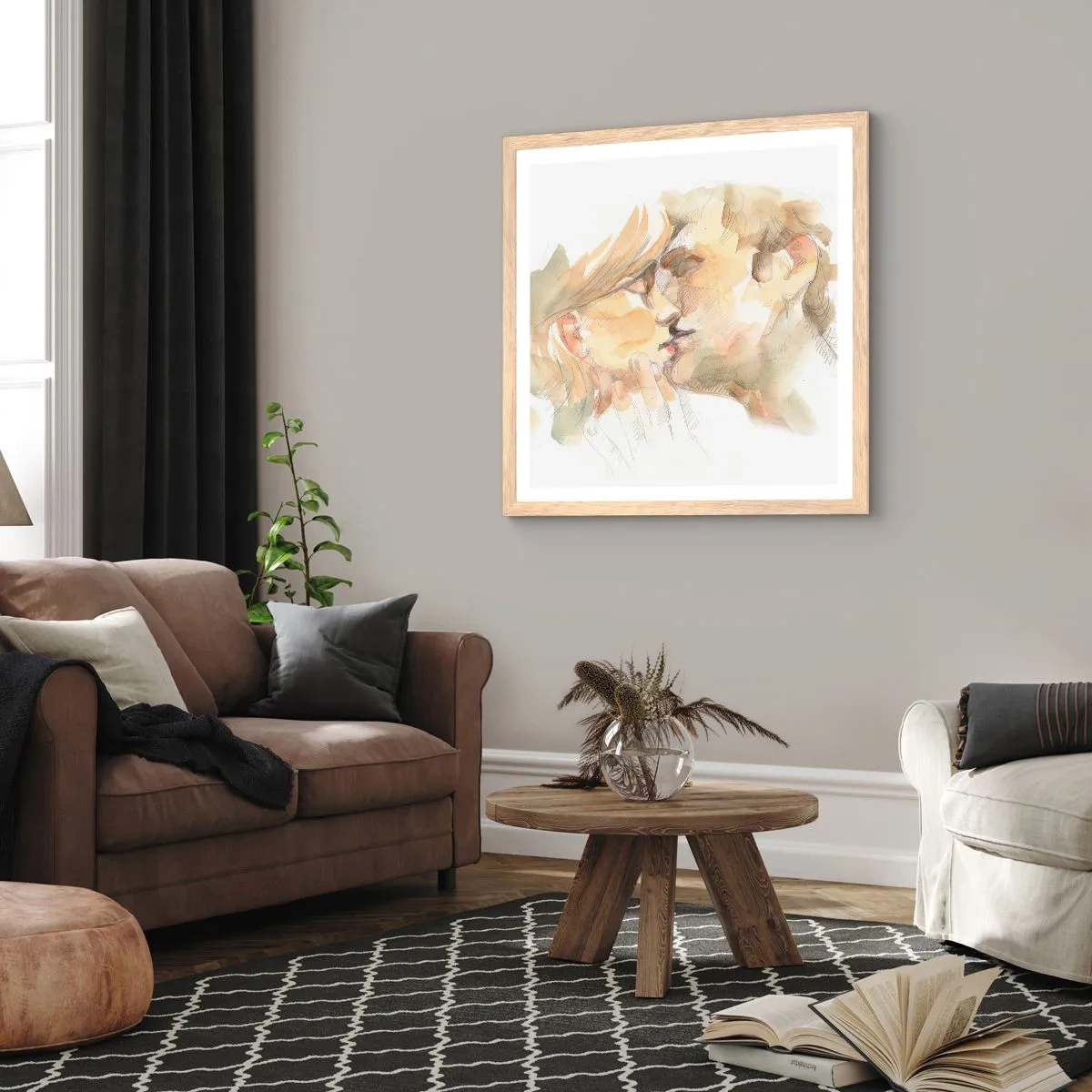 Pôster com moldura de carvalho claro - A outra metade foi encontrada? - 40x40 cm