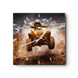 Relógio de parede - Relógio em vidro - No risk no fun - 40x40 cm