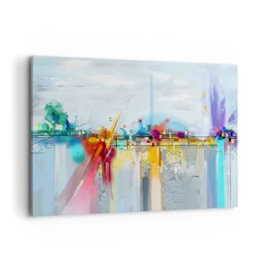 Quadro em tela - Ponte da alegria sobre o rio da vida - 120x80 cm