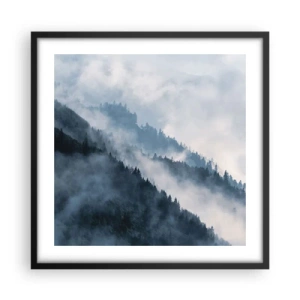 Pôster com moldura preta - Misticismo das montanhas - 50x50 cm