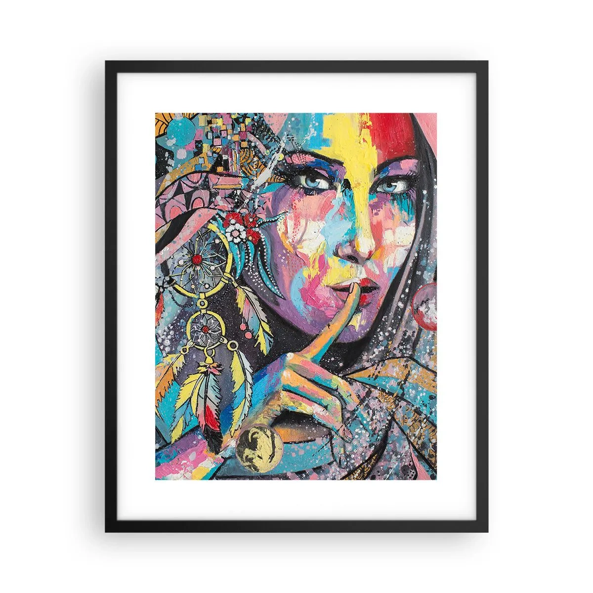 Pôster com moldura preta - Fique em silêncio até compreender - 40x50 cm