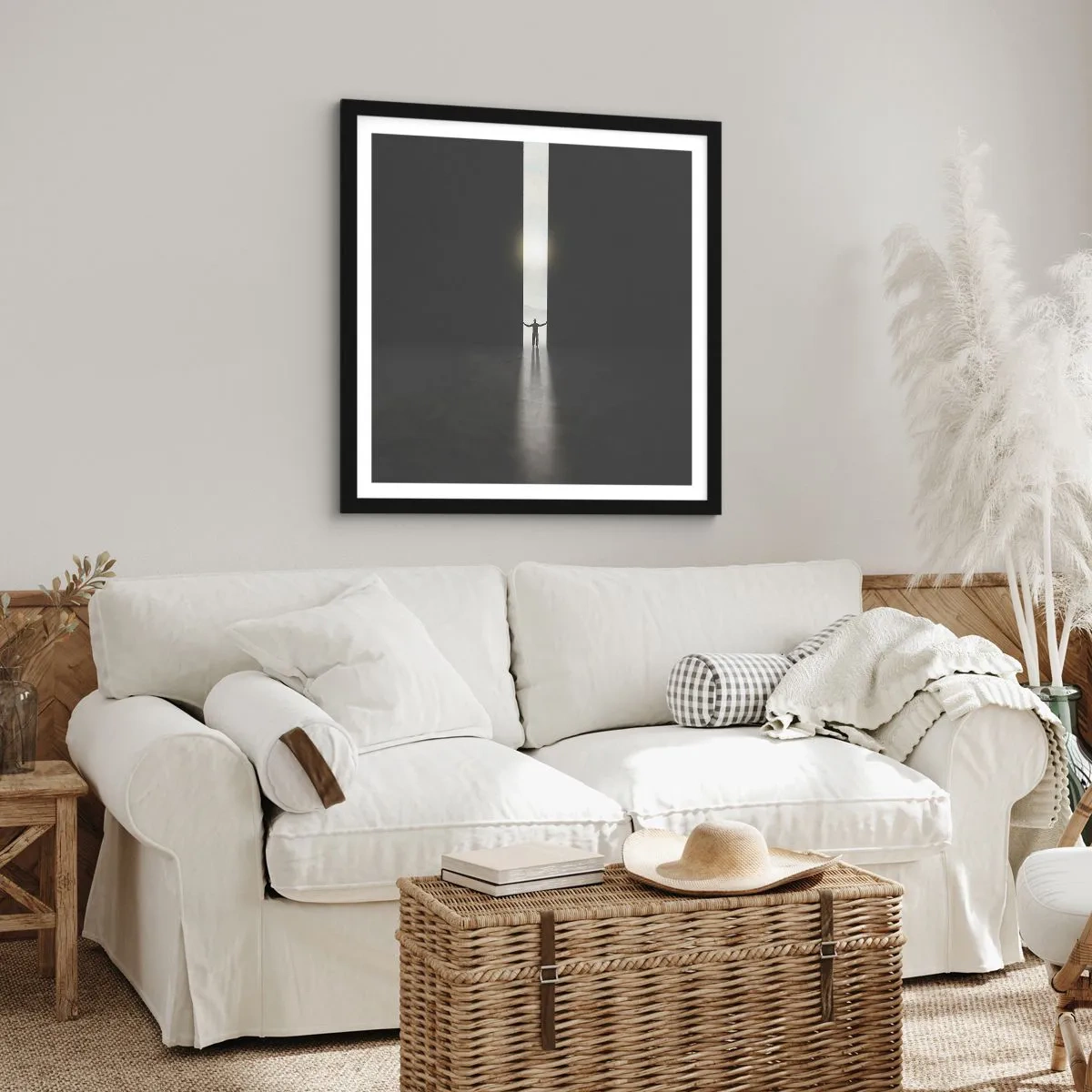 Pôster com moldura preta - Um passo para um futuro brilhante - 60x60 cm