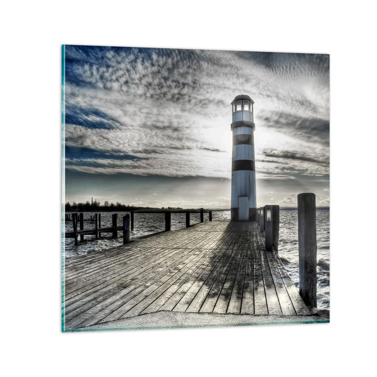 Quadro em vidro - Marinheiros, aguardo ansiosamente - 60x60 cm