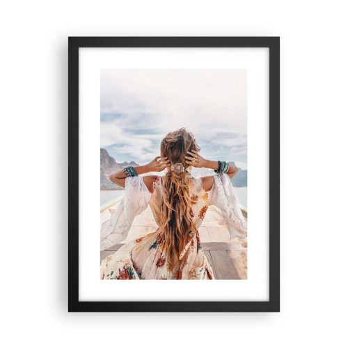 Pôster com moldura preta - A caminho da felicidade - 30x40 cm