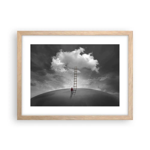 Pôster com moldura de carvalho claro - Tudo é possível - 40x30 cm