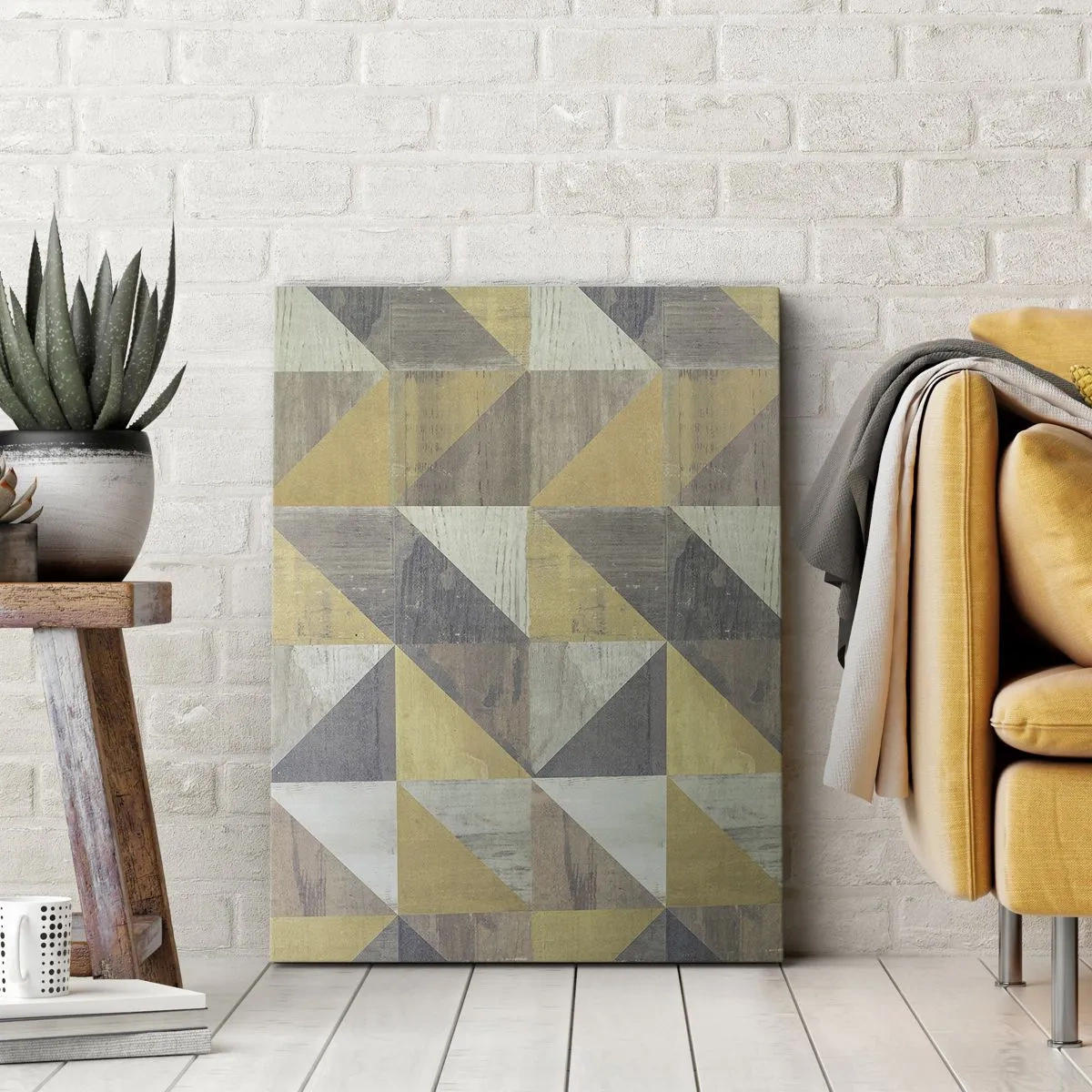 Quadro em tela - Em ângulo com um triângulo - 50x70 cm