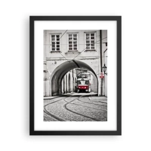 Pôster com moldura preta - Através do labirinto urbano - 30x40 cm