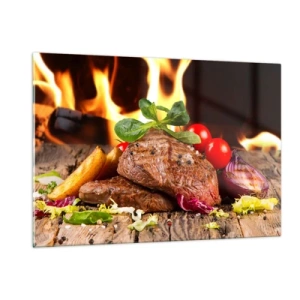 Quadro em vidro - Feito com brasas - 120x80 cm