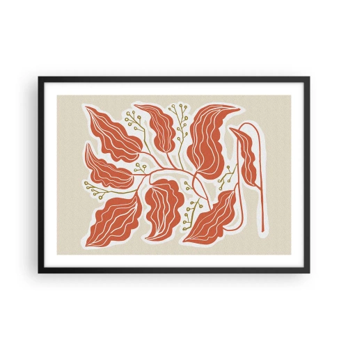 Pôster com moldura preta - Folclórico e coral - 70x50 cm