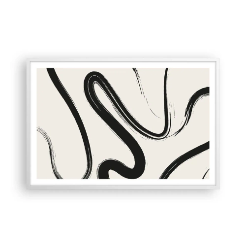 Pôster em moldura branca - Capricho preto e branco - 91x61 cm