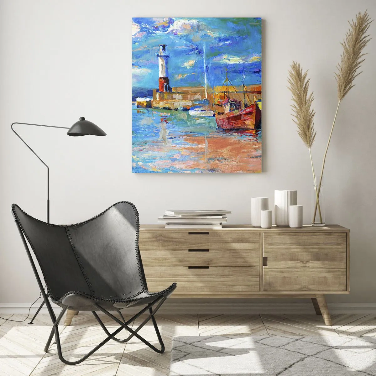 Quadro em vidro - Tarde na baía do arco-íris - 50x70 cm