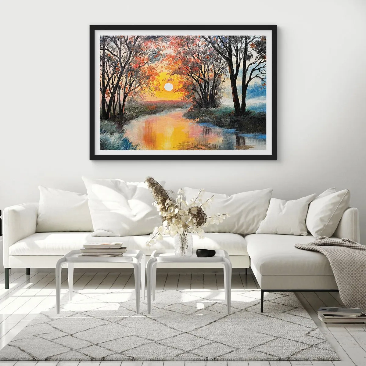 Pôster com moldura preta - Vibrações de outono - 100x70 cm