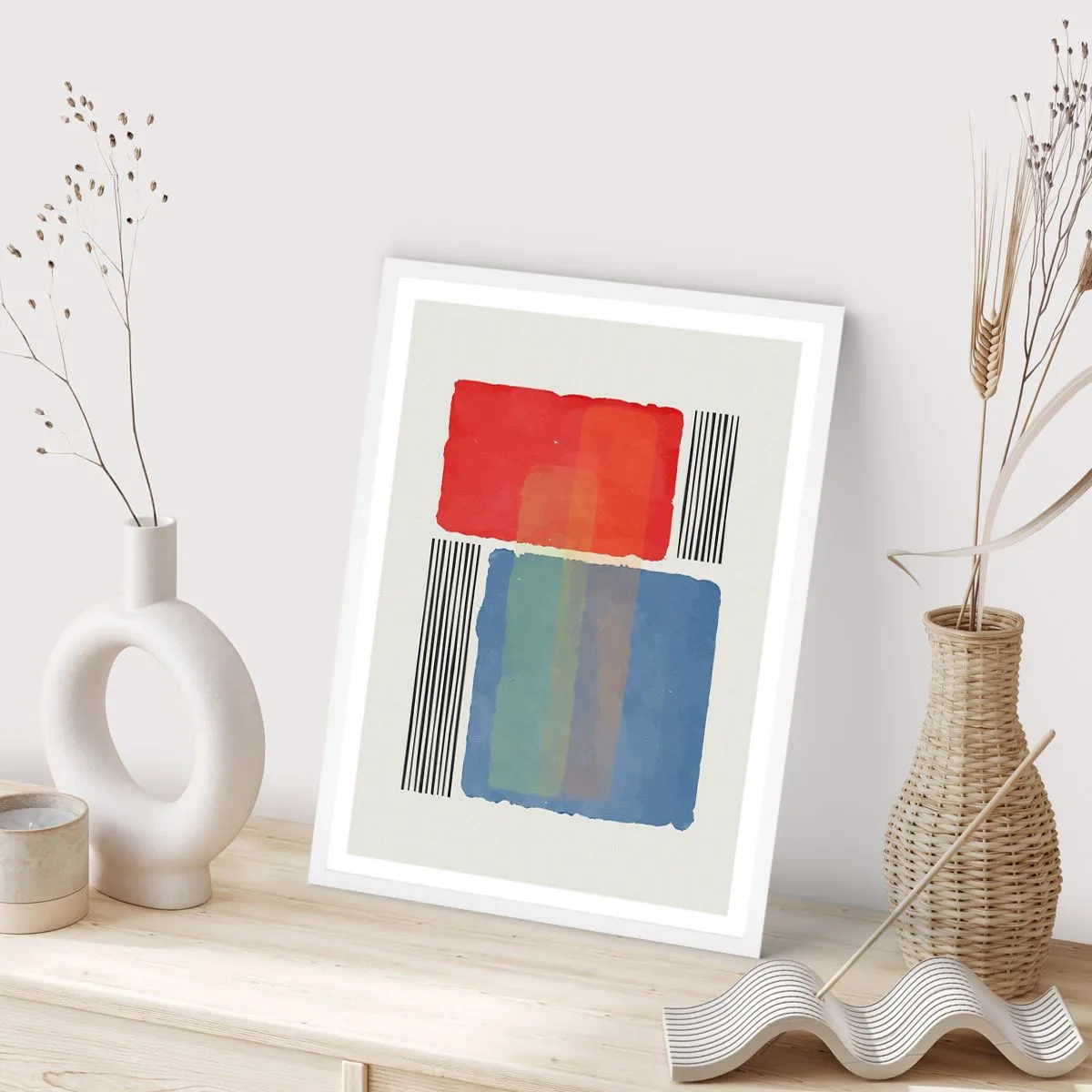 Pôster em moldura branca - A alma da geometria - 70x100 cm