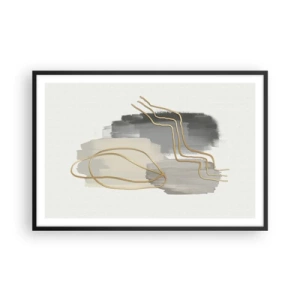 Pôster com moldura preta - Duração e movimento - 91x61 cm
