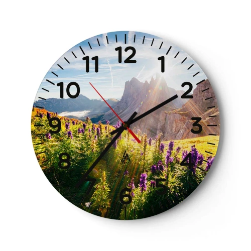 Relógio de parede - Relógio em vidro - A vida secreta das ervas - 40x40 cm