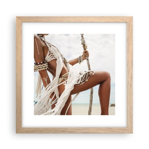 Pôster com moldura de carvalho claro - Sacerdotisa do Sol - 30x30 cm