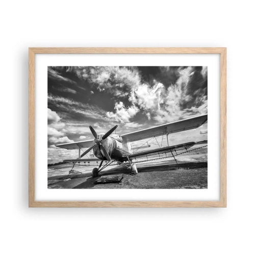 Pôster com moldura de carvalho claro - Mal posso esperar! - 50x40 cm