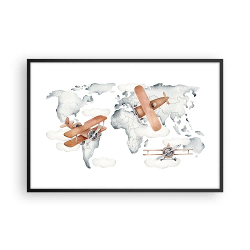 Pôster com moldura preta - Com espírito pioneiro - 91x61 cm