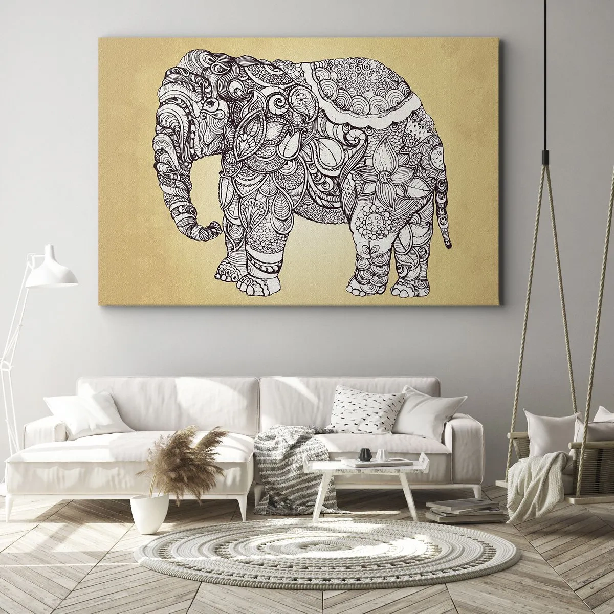 Quadro em tela - O elefante se cobriu - 120x80 cm