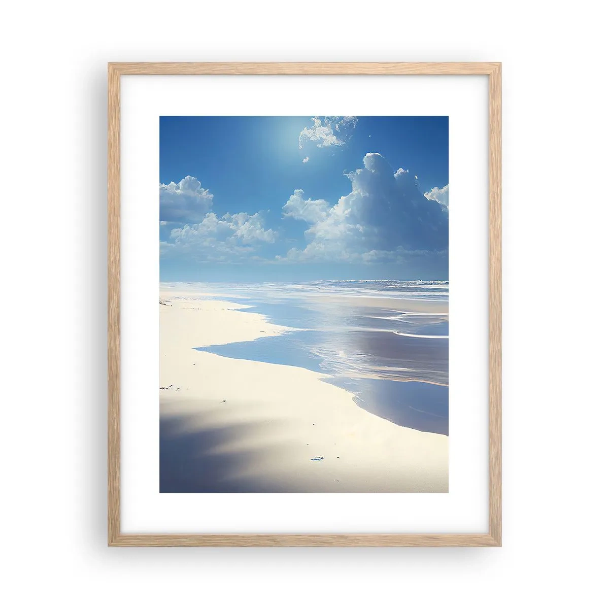 Pôster com moldura de carvalho claro - Férias no paraíso - 40x50 cm
