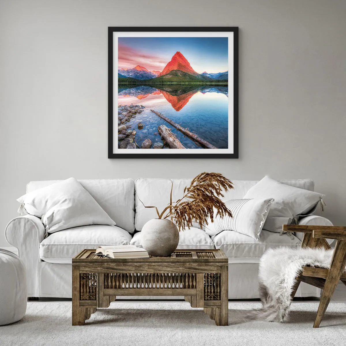Pôster com moldura preta - Calor e frio - 60x60 cm