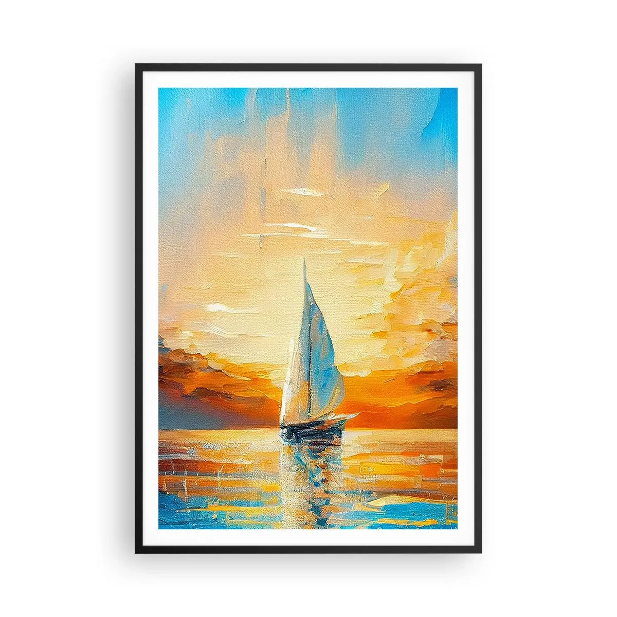 Pôster com moldura preta - Balsa em ouro - 70x100 cm