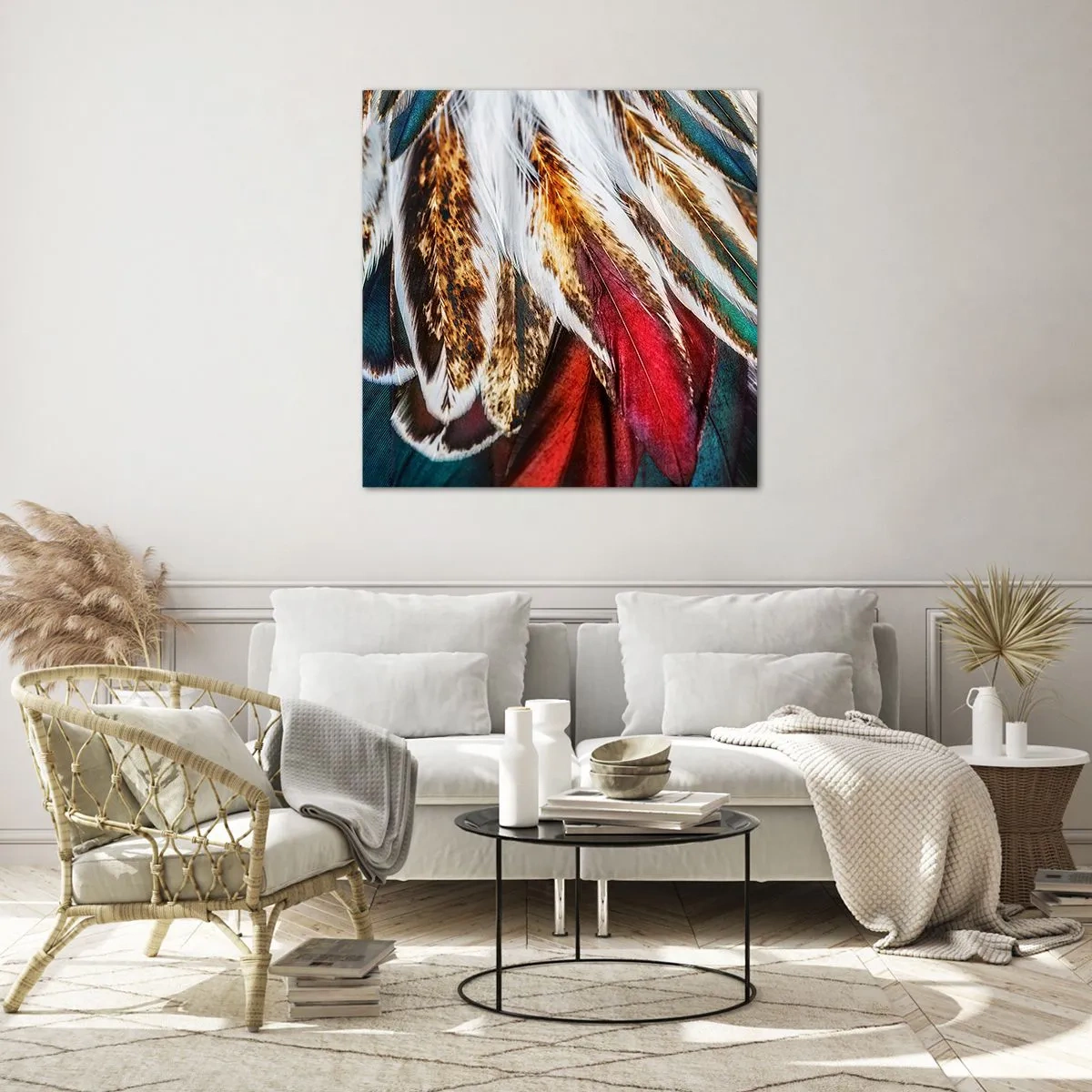 Quadro em vidro - Segredos de vôo - 40x40 cm