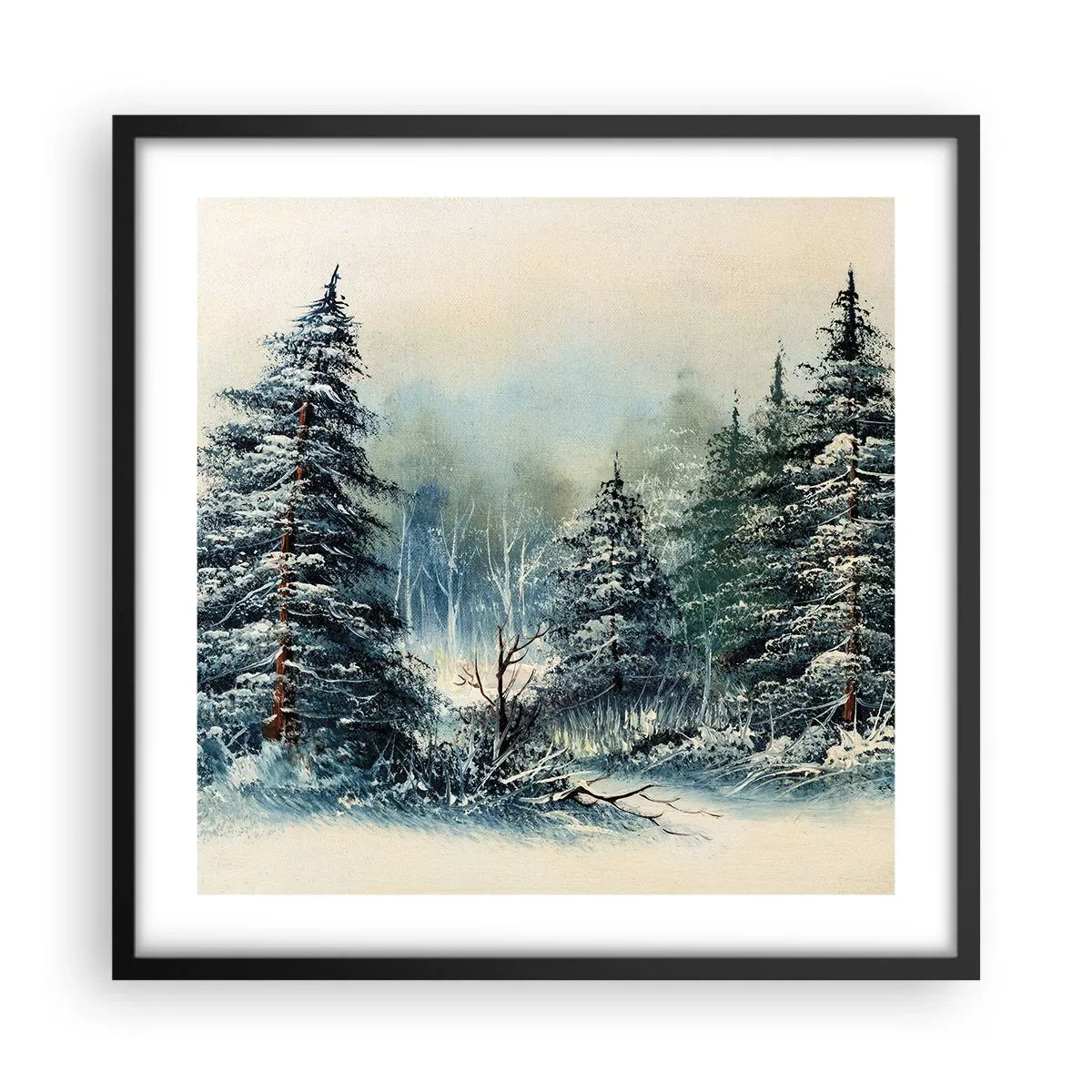 Pôster com moldura preta - Prontas para o Natal - 50x50 cm