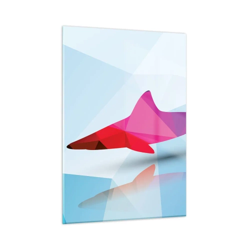 Quadro em vidro - Tubarão no espaço de cristal - 50x70 cm
