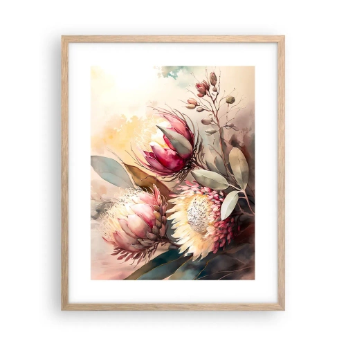 Pôster com moldura de carvalho claro - De perfil e de frente - 40x50 cm