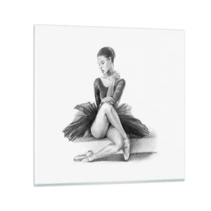 Quadro em vidro - Encantada pela dança - 30x30 cm