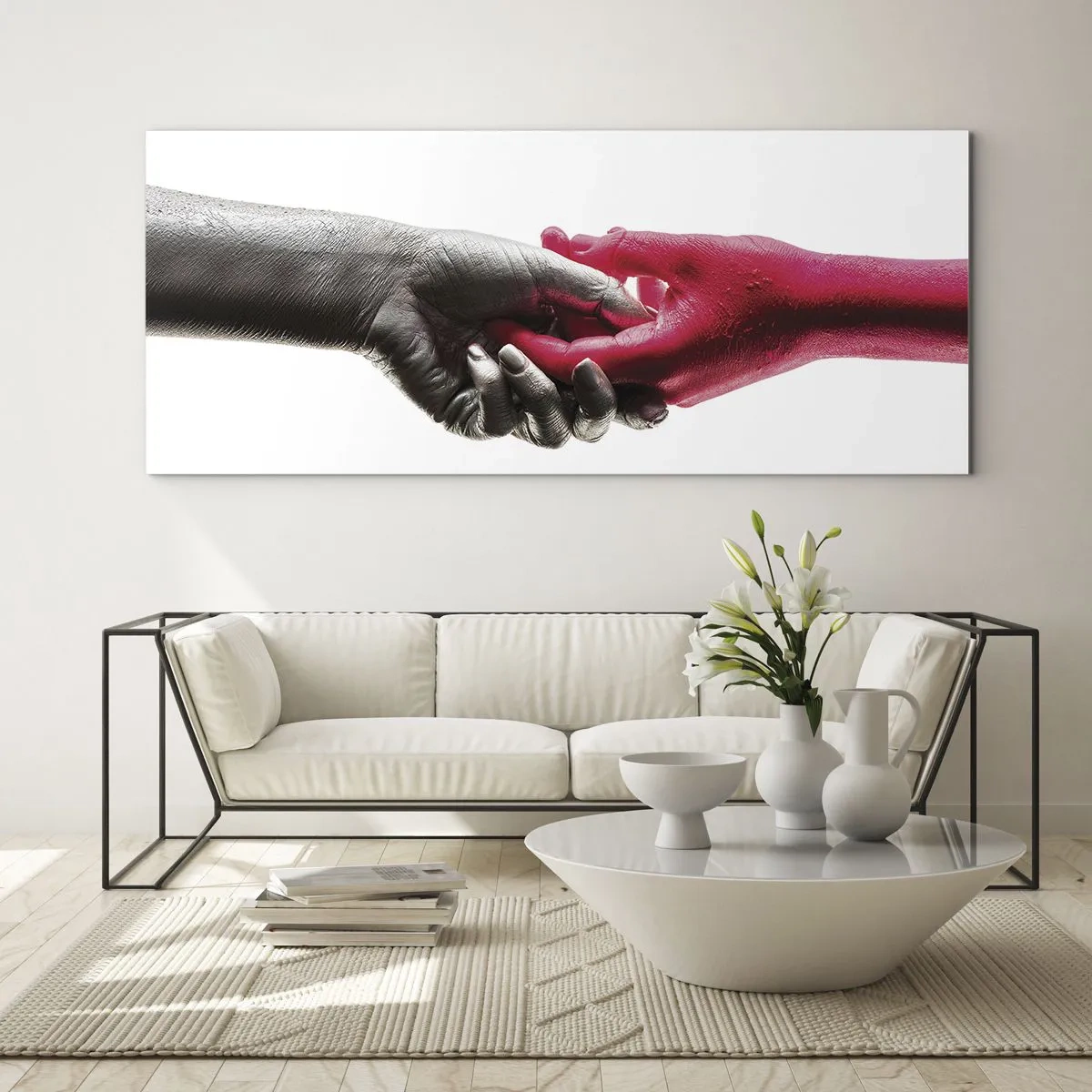 Quadro em vidro - Juntos, mas diferentes - 100x40 cm