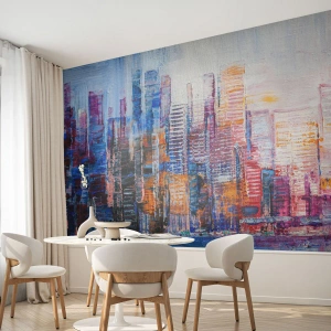 Papel de parede personalizado Premium Sand - Metrópole alegre - Cidade, Arquitetura, Arranha-céus
