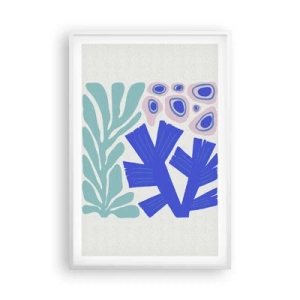 Pôster em moldura branca - Jardim subaquático - 61x91 cm