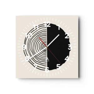 Relógio de parede - Relógio em vidro - Meio a meio - 30x30 cm
