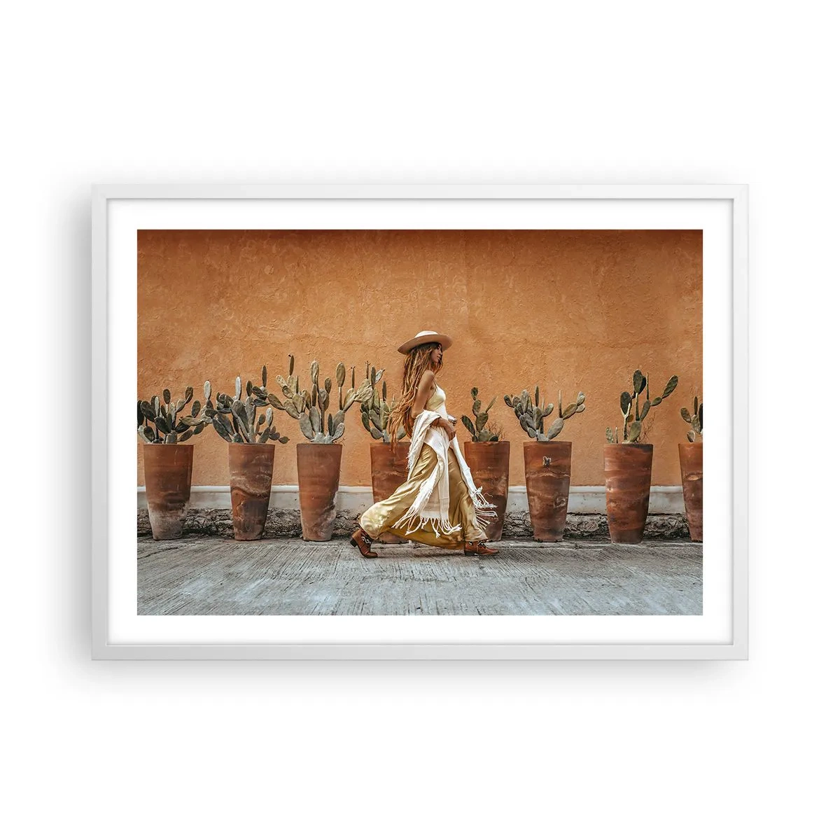 Pôster em moldura branca - Estilo hippie - 70x50 cm